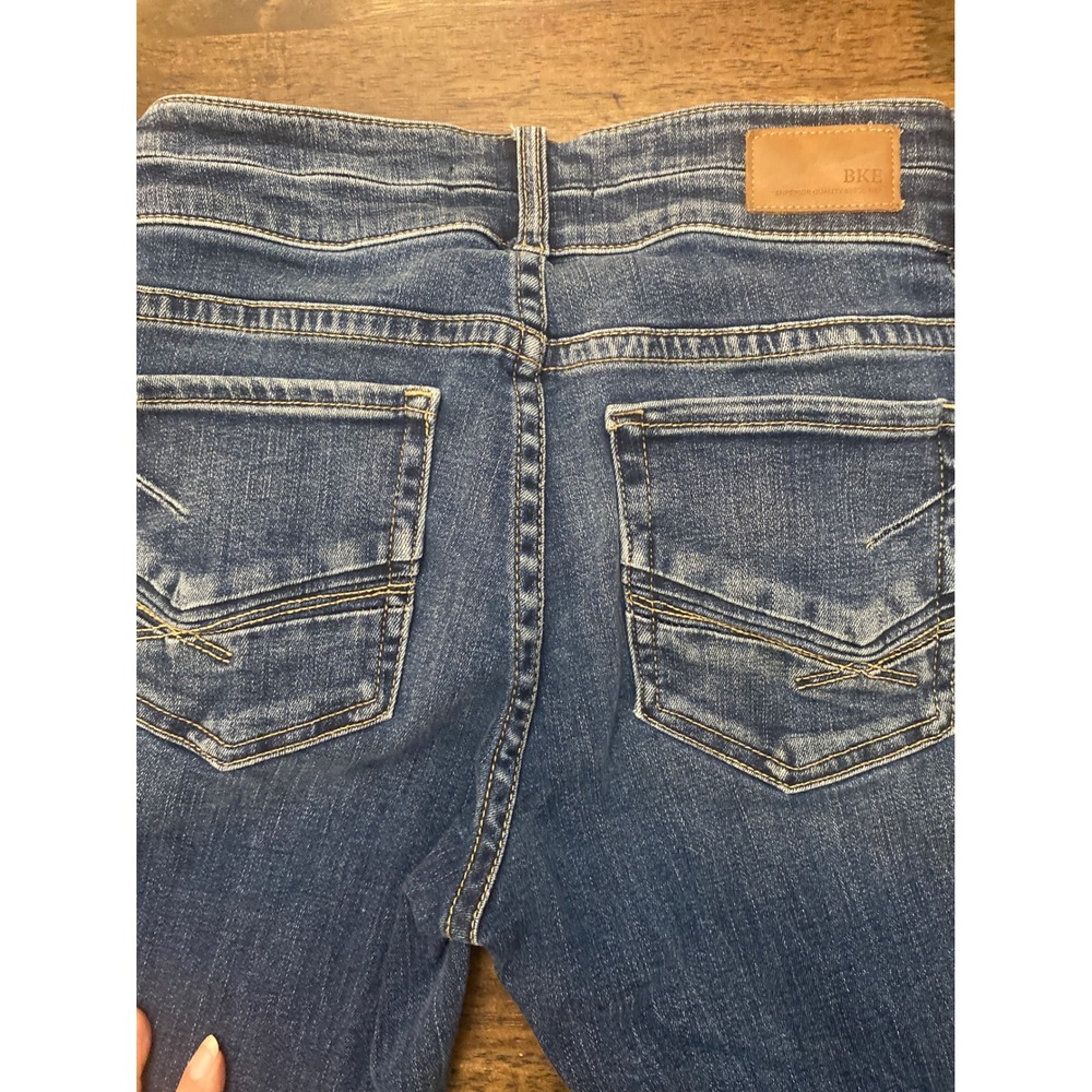 BKE Payton Bootcut Jeans Medium Wash Double Button Stretch Denim 26x32.5 - Picture 4 of 9